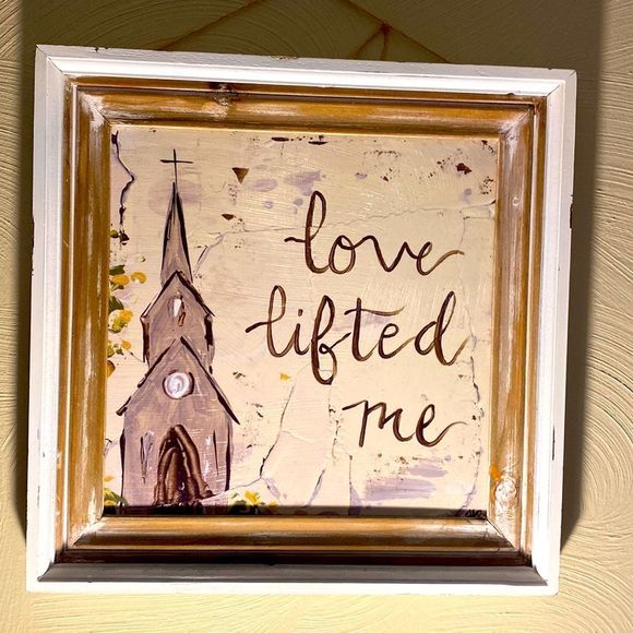 “Love Lifted Me” Artwork Dual Frame Church Scene - Picture 1 of 7